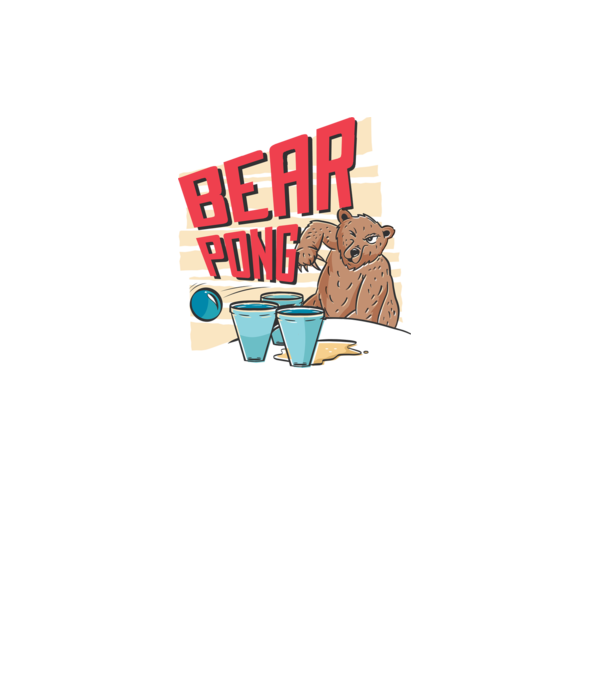 Bear Pong model negru pe tricou