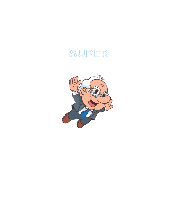 Super Bernie Sanders model albastru deschis pe tricou