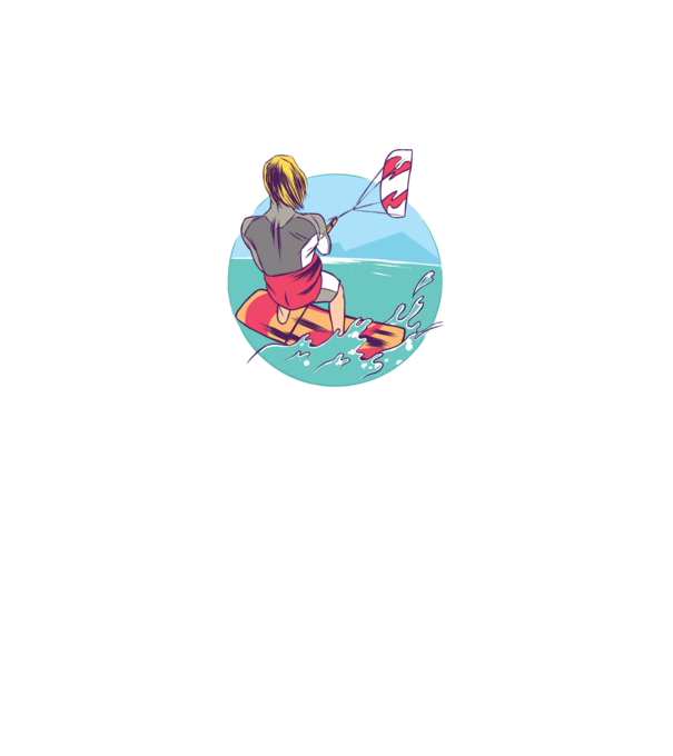 Kite Surf model albastru închis pe tricou