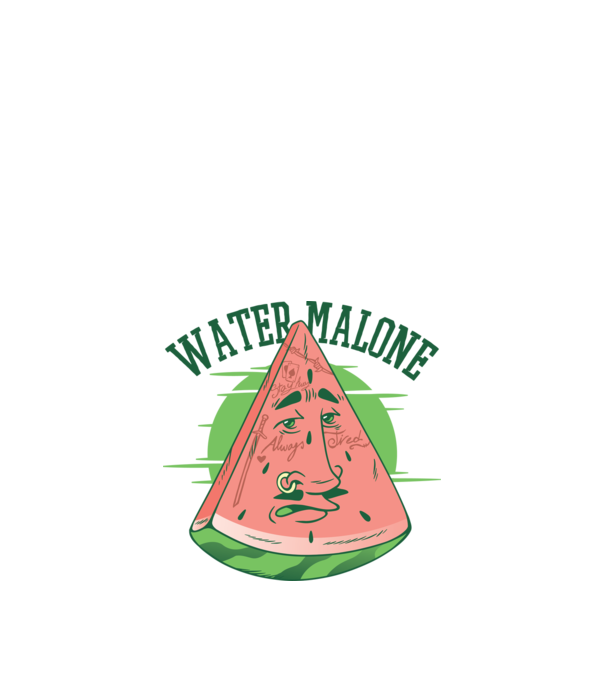 Water Malone model alb pe tricou