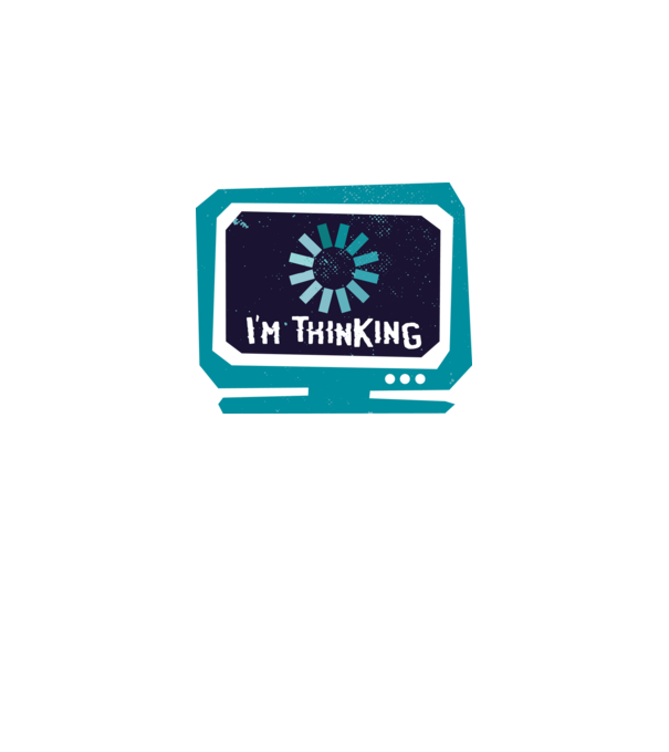 'I''m thinking Mă gândesc' model alb pe tricou