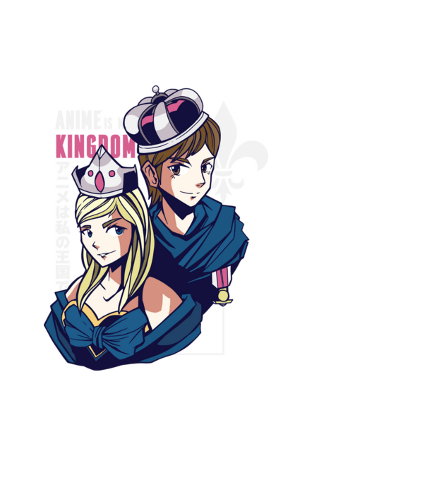 Anime este Regatul meu model albastru deschis pe tricou