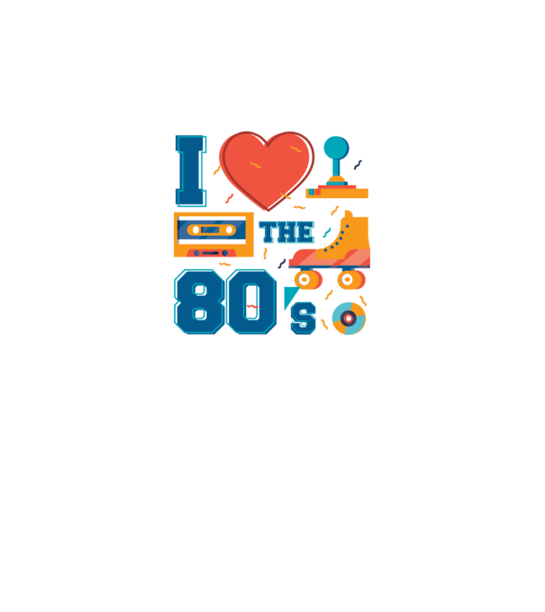 'I love the 80s - Iubesc anii ''80' model alb pe tricou
