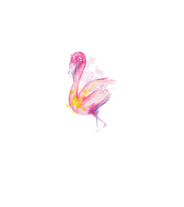 Flamingo Pictură model alb pe tricou