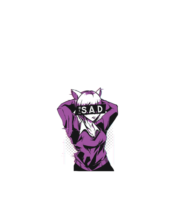 Anime fată tristă model nisipiu pe tricou