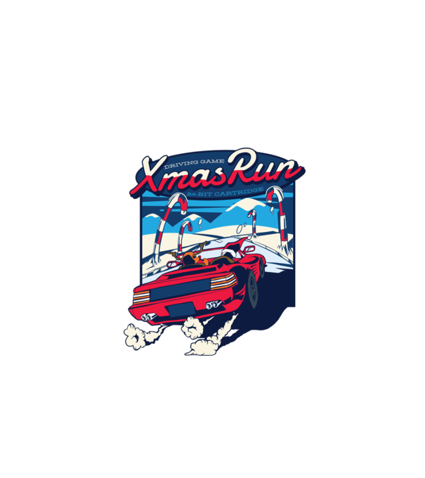 Xmas Outrun Retro Jucărie Crăciun model albastru închis pe tricou