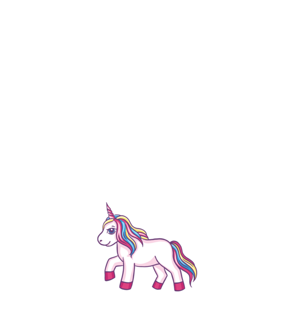 Unicorn drăguț model alb pe tricou