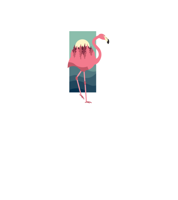Flamingo Design model roz neon pe tricou