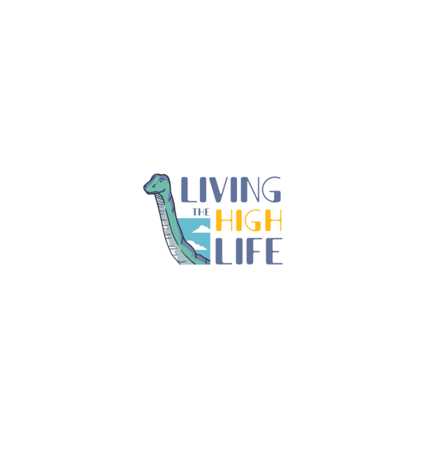 Living the High Life Dinosaur model negru pe tricou