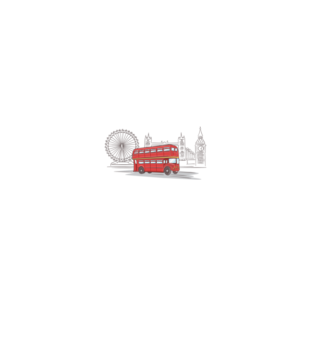 London Bus model alb/roșu pe tricou