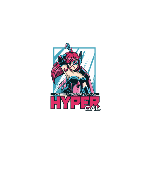 Hyper Gal - Fată Anime model negru pe tricou