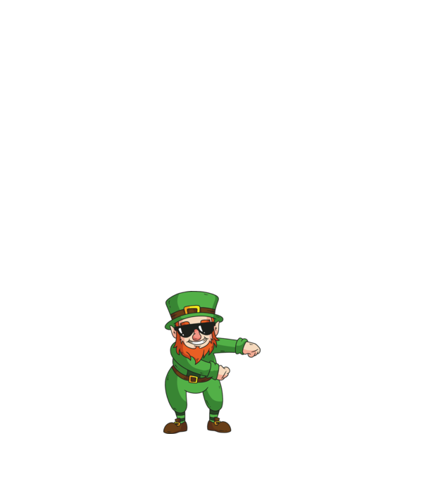Leprechaun Floss DAB model negru pe tricou
