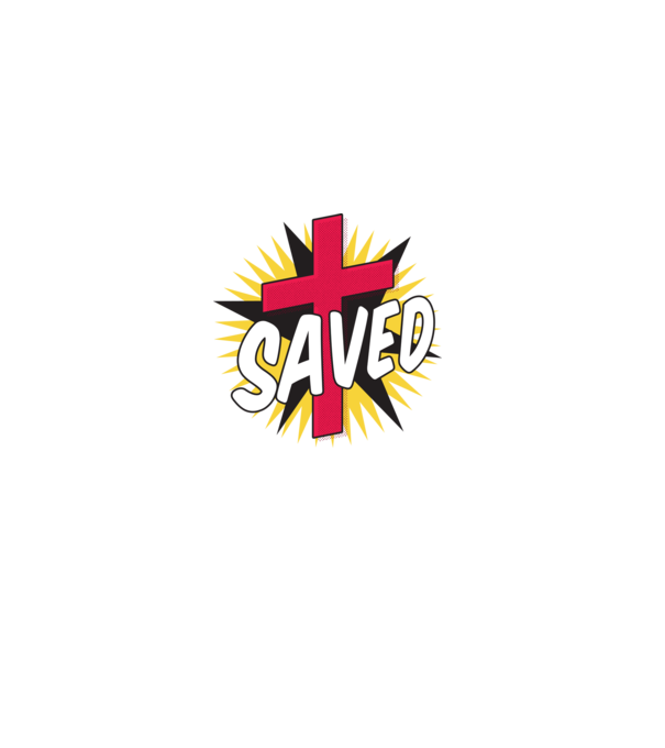 Saved Isus Cruce model alb pe tricou