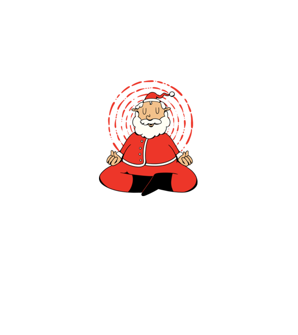 Moș Crăciun meditând model alb pe tricou