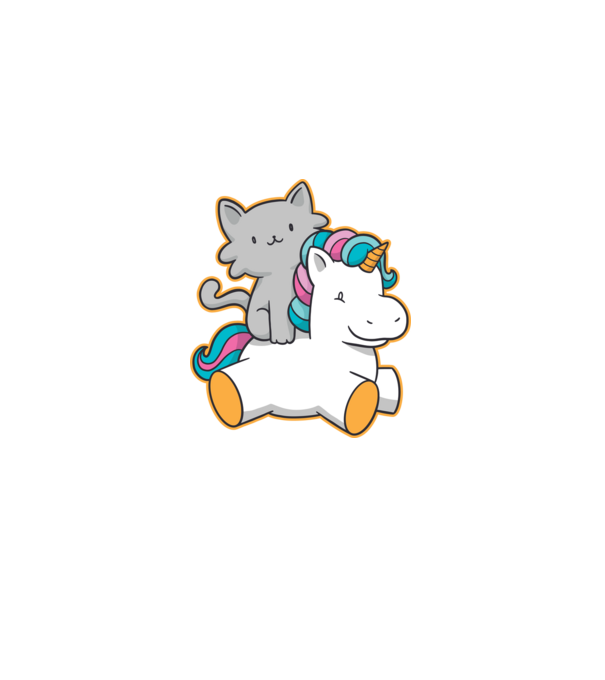 Unicorn Cu pisică model mov pe tricou