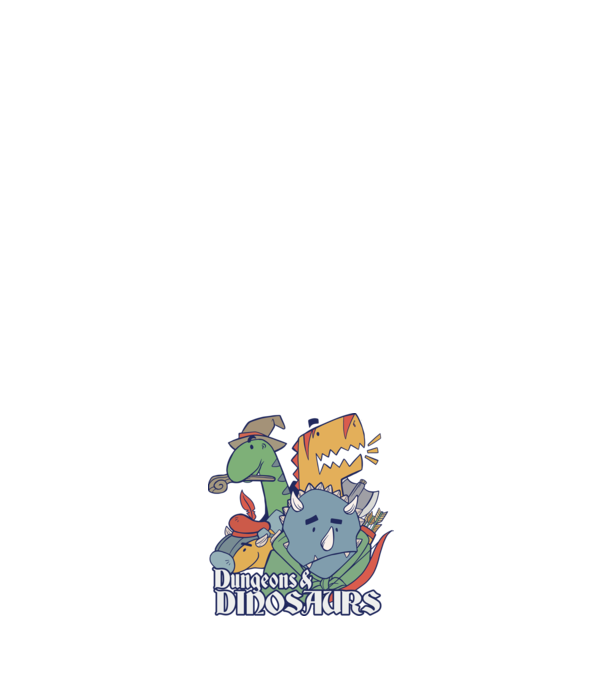 Dungeons and Dinosaurs model negru pe tricou