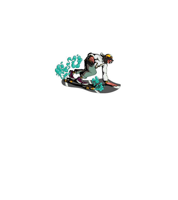Longboard model gri pe tricou