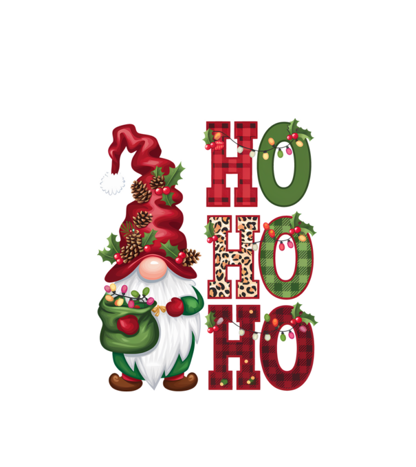 HOHOHO Gnome model alb pe tricou