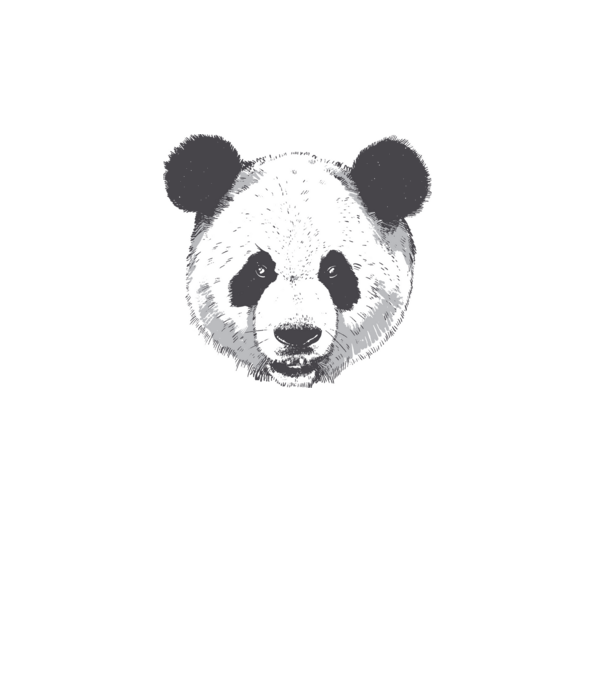 Cap de panda model alb pe tricou