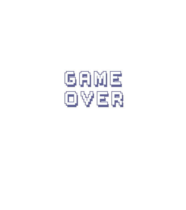 Game Over model alb pe tricou