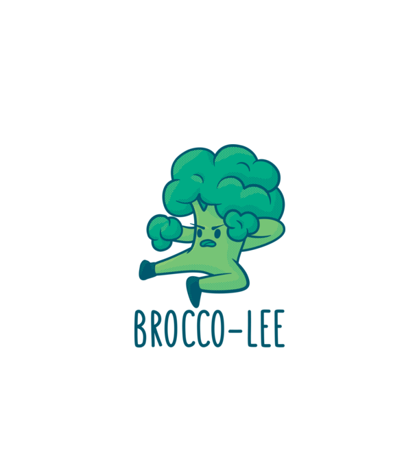 Brocco-Lee - Broccoli Karate model alb pe tricou