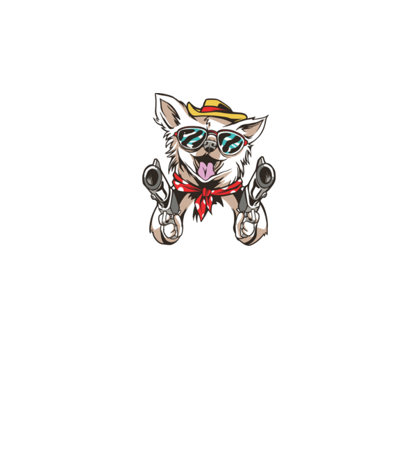 Chihuahua cu Pistol model alb pe tricou