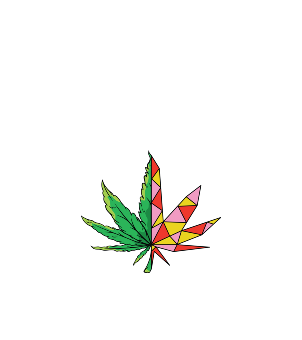Frunză de marijuana model alb pe tricou