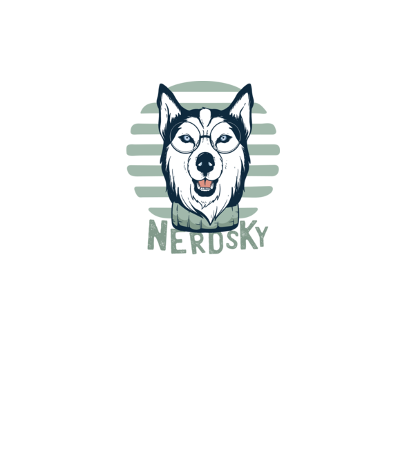 Nerdsky Husky model negru pe tricou