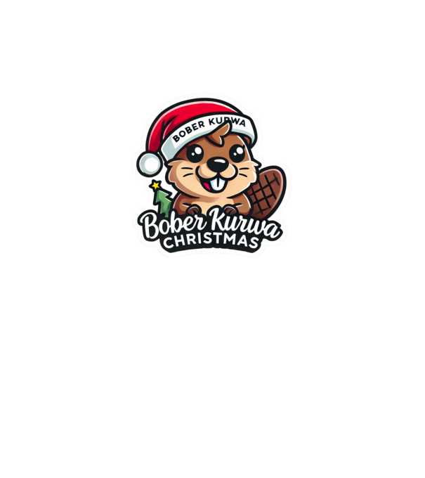 Bober Kurwa Christmas 1 model alb pe tricou