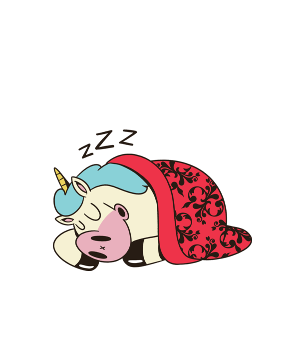 Unicorn adormit model alb pe tricou