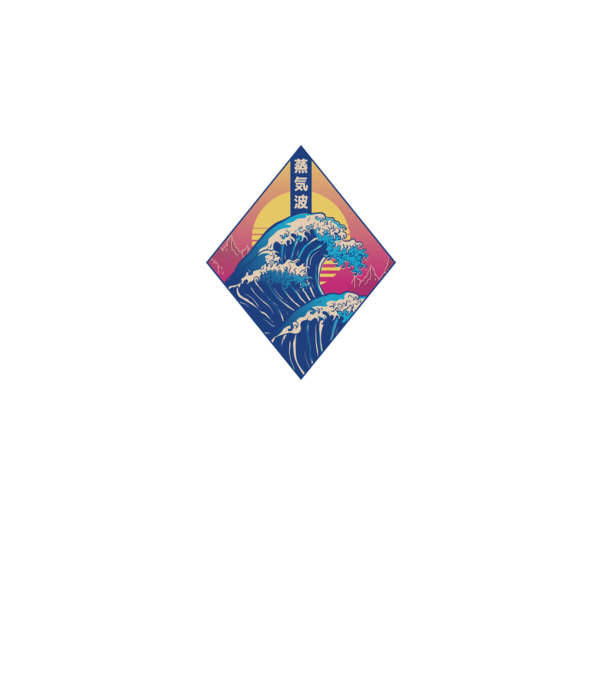 Vaporwave Val model alb pe tricou