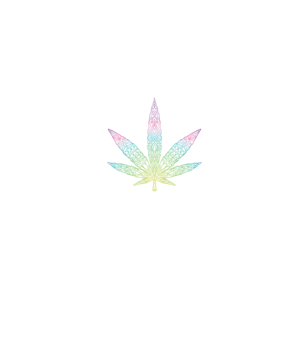 Frunză colorată de marijuana model negru pe tricou