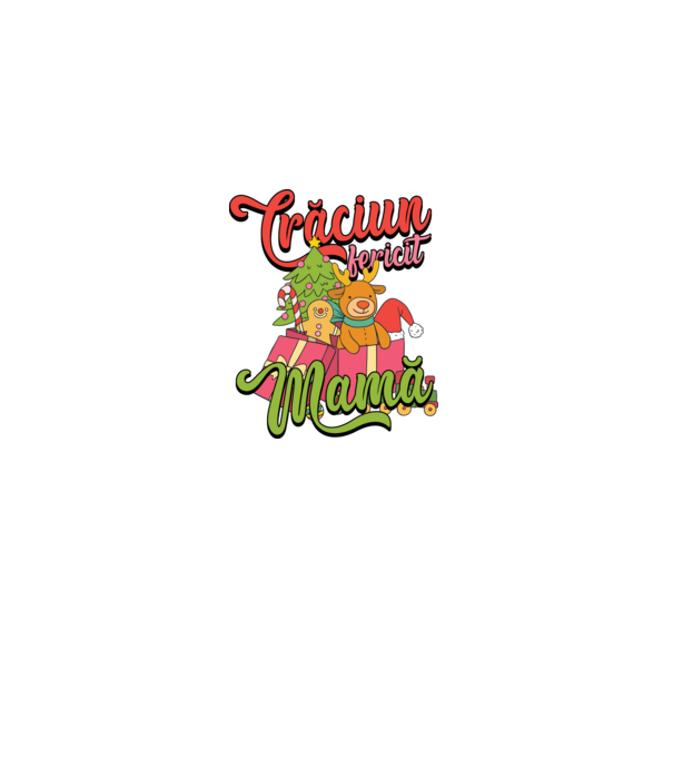 CRĂCIUN FERICIT MAMĂ model negru pe tricou