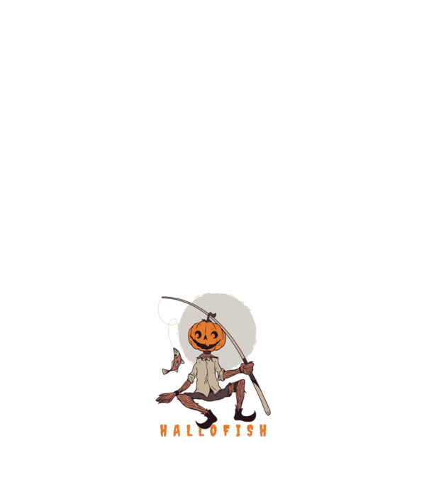 Hallofish - Pescar Halloween model albastru închis pe tricou