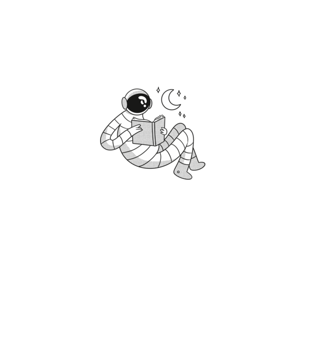 Lectură Astronaut model albastru închis pe tricou