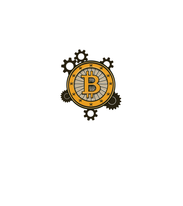 Mecanică Bitcoin model alb pe tricou
