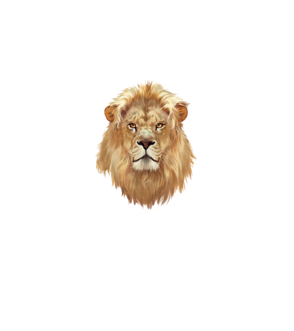 lion head paint model alb pe tricou