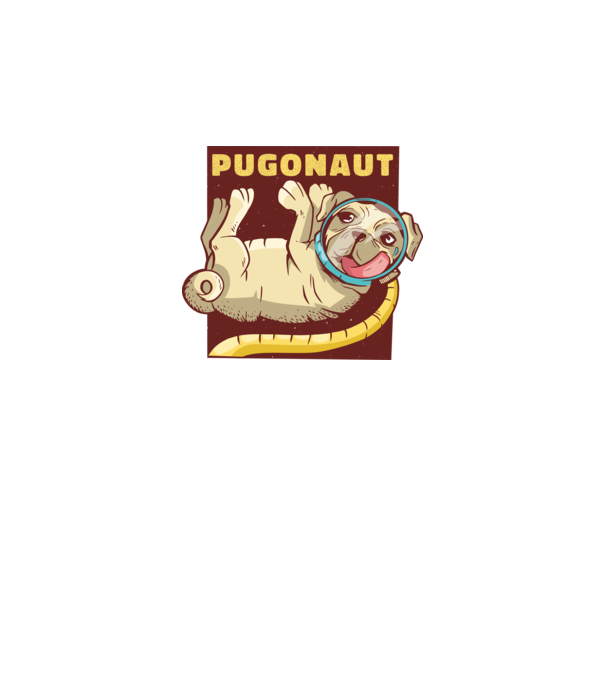 Mops Astronaut model gri pe tricou