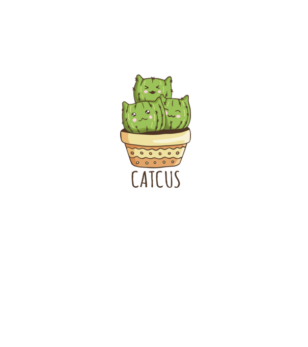 Catcus Pisică Cactus model alb pe tricou