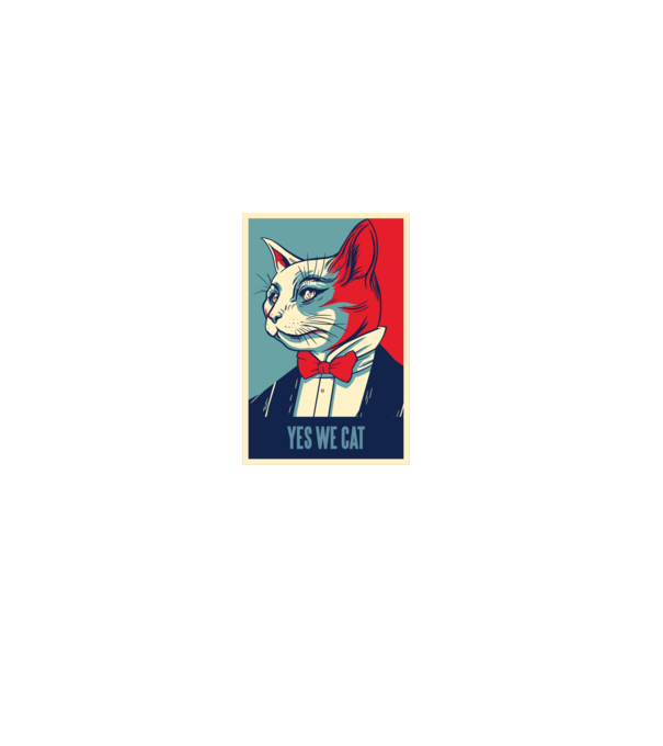 Yes We Cat poster cu pisică model negru pe tricou