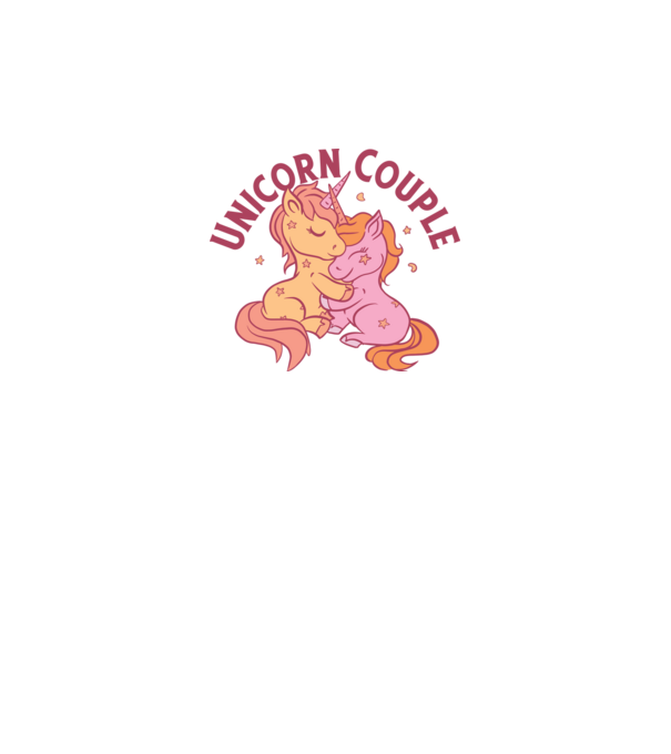 Pereche Unicorn model alb pe tricou