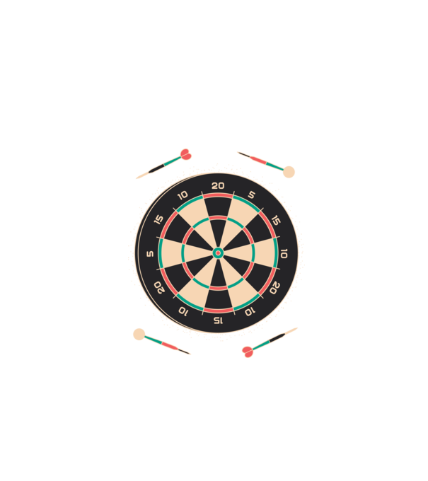 Tablă Darts model negru pe tricou