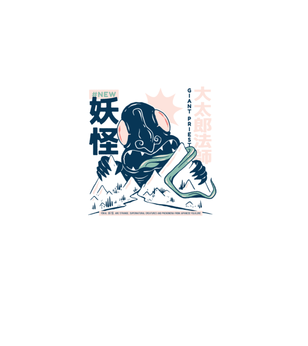 Daidarabotchi Yokai Anime model alb pe tricou