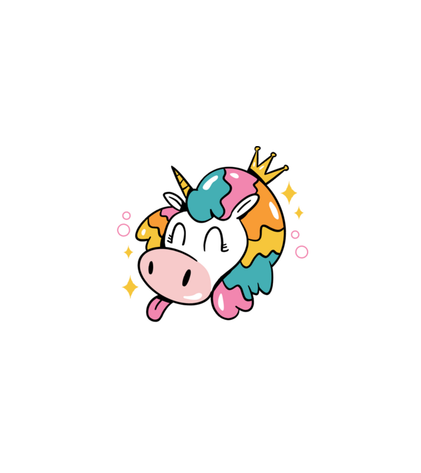 Birthday Princess Unicorn model negru pe tricou