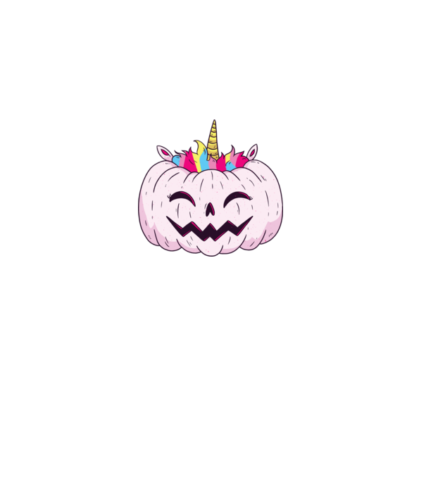 Unicorn Dovleac Halloween model albastru închis pe tricou