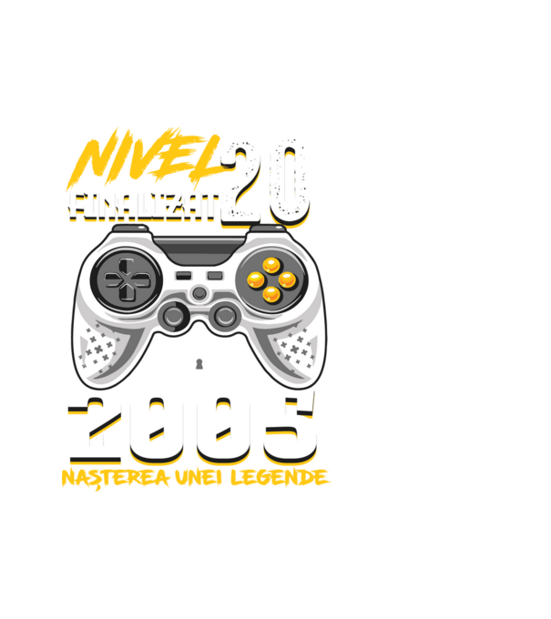 Nivel Finalizat 20 2005 model alb pe tricou