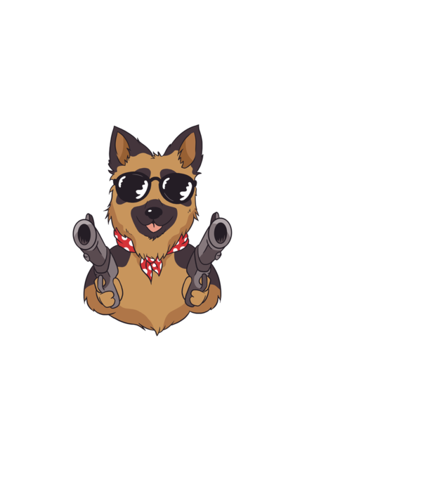 Pew Pew Pew Madafakas Ciobănesc german model negru pe tricou