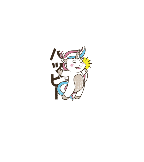 Kawaii unicorn model alb pe tricou