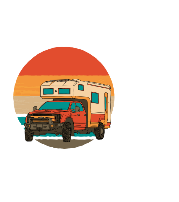 Campervan Retro model alb pe tricou