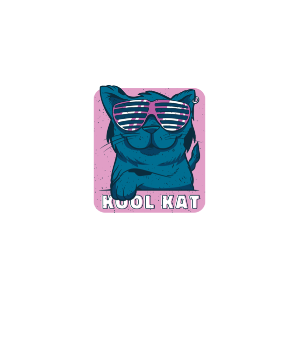 Kool Cat - Pisică Cool model albastru închis pe tricou